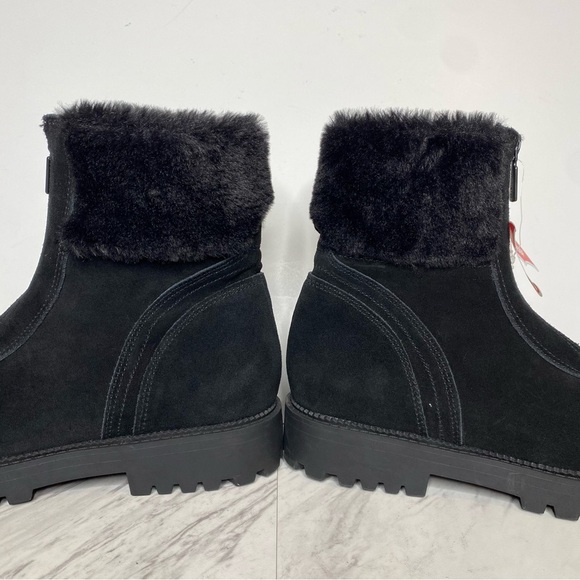 New! Blondo Hayven Black Suede Faux Fur Cuff Boot 8M - Picture 8 of 14